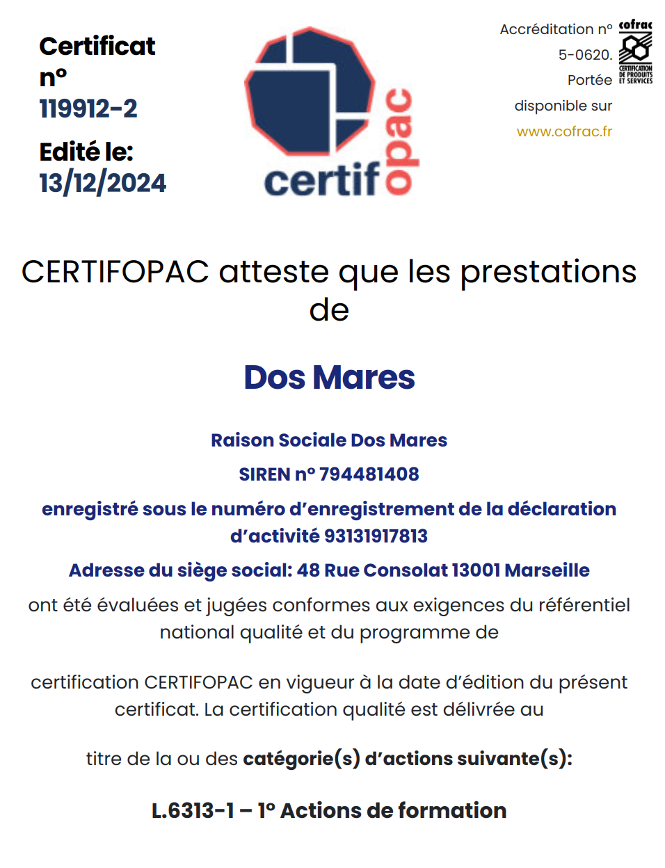 Certification Qualiopi